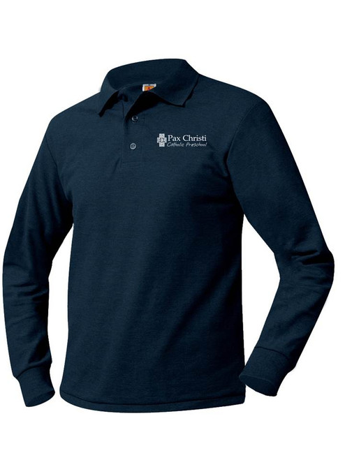 Pique Long Sleeve Polo Shirt - Pax Christi Preschool