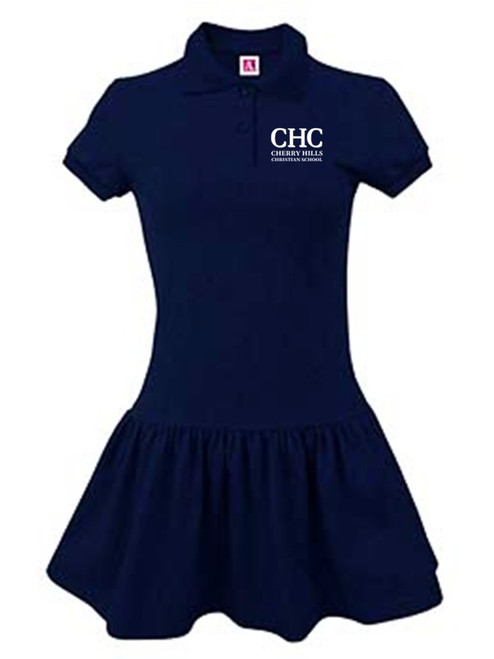 Girls Short Sleeve Polo Dress - Cherry Hills