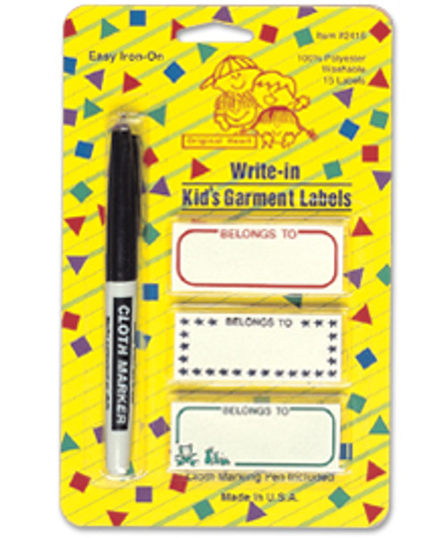 *Write-In Kids Garment Labels*