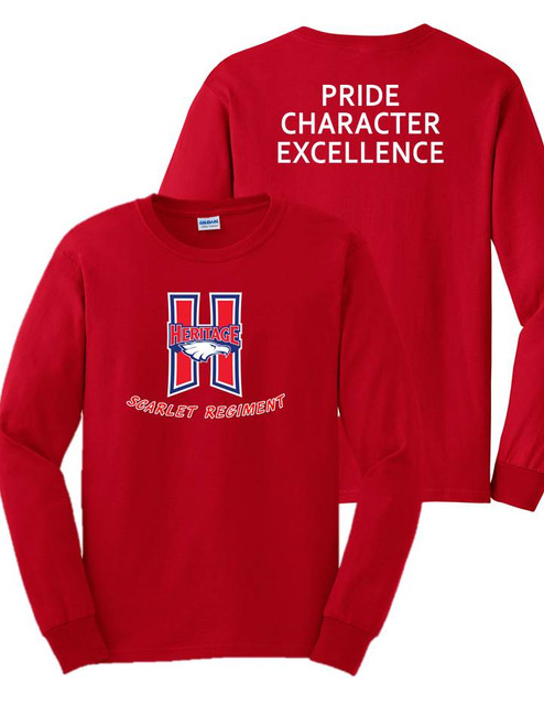 Red Long Sleeve Cotton T-Shirt - Scarlet Regiment