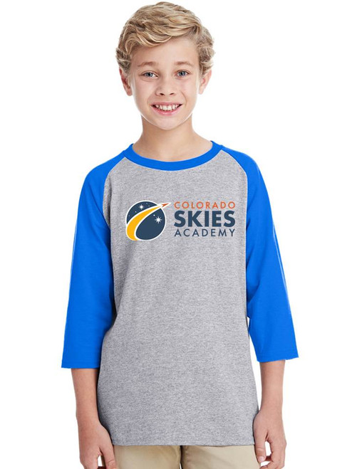 A youth 3/4 Raglan Sleeve - CSA Color Logo