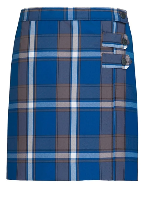 Girls Skort - 2 Button Tabs in Plaid 73P