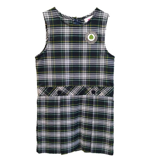 Plaid 61 - Girls Jumper - Drop Waist - Aspen Academy embroidery