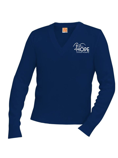 Unisex V -Neck Long Sleeve Pullover Sweater - Hope