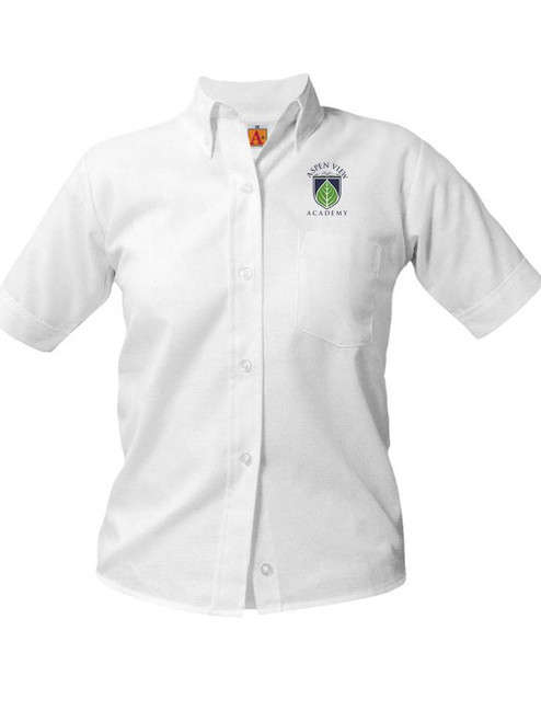 Girls Short Sleeve Oxford Blouse - Aspen View