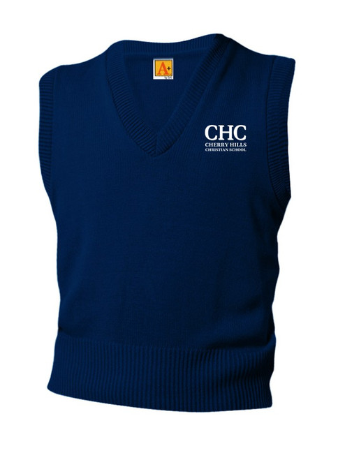 Navy V-Neck Pullover Sweater Vest - Cherry Hills