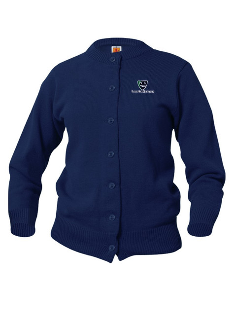 Sweater -Girls Crewneck Cardigan - Parker Core Knowledge
