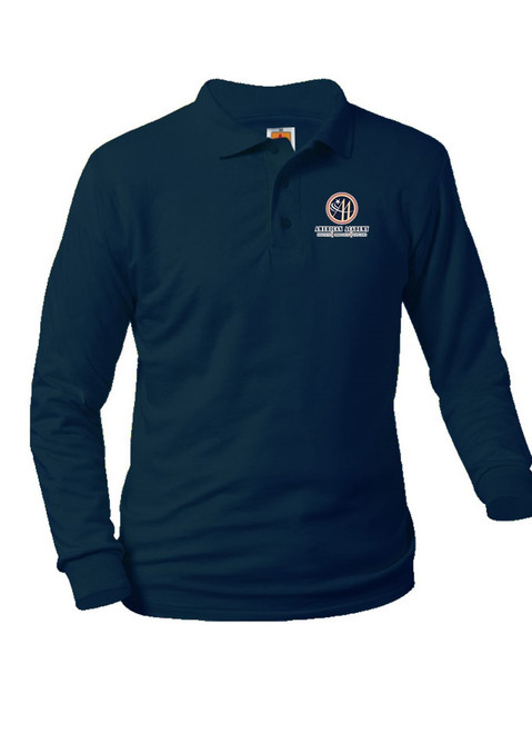 American Academy -Jersey Long Sleeve Polo Shirt