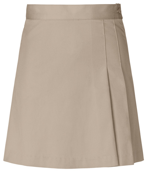 6-8th Grade Girls Skort - 2 Pleat Front & Back - Khaki or Navy