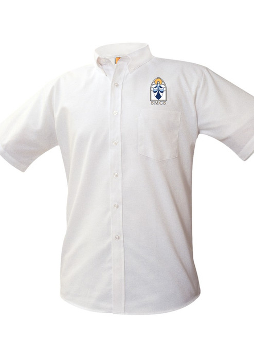 Boys White Short Sleeve Oxford Shirt - St Mary of Greeley