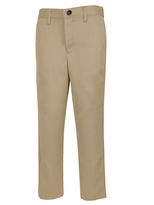 6-8th Grade - Flat Front Twill Pants - Khaki