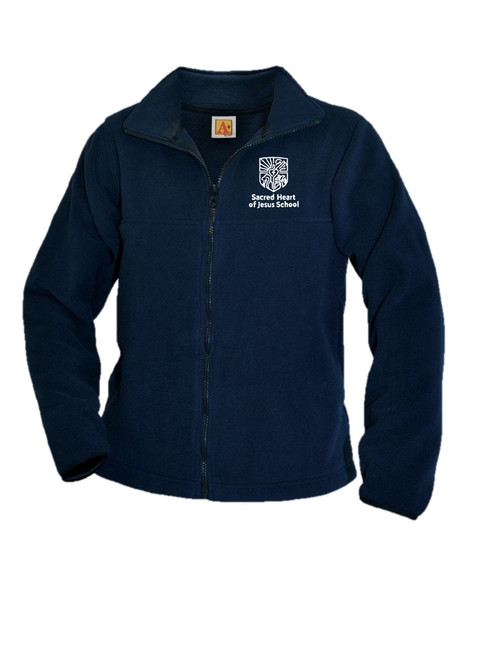 Navy Zip-Front Fleece Jacket - SHJ
