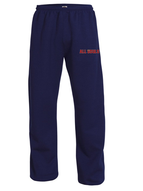Navy Fleece Pull-On Open-Bottom Pants - All Souls