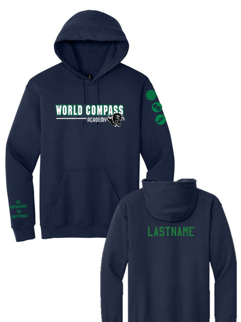  Middle School Pullover Hooded Sweatshirt - World Compass