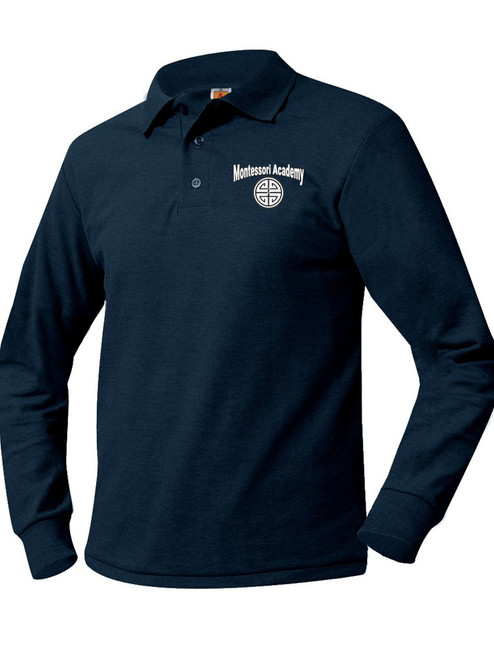 Pique Long Sleeve Polo Shirt - Montessori Academy AZ