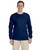 Navy Gildan - Long Sleeve Cotton T-Shirt w/Heat Press Pinncale Logo