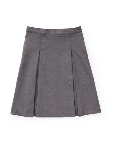 9-12th Grade Girls Skirt - Center Box Pleat - Heather Grey