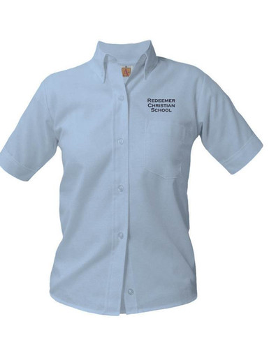 Girls Short Sleeve Oxford Blouse - Redeemer - Educational Outfitters ...