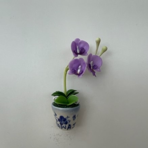 Lavender Phal Clay Magnet (Pot)