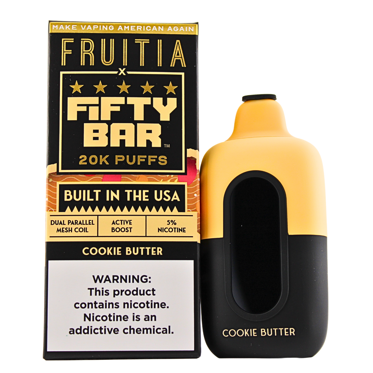 20,000 Puff Fifty Bar Fruitia Vape | 50mg Salt Nic