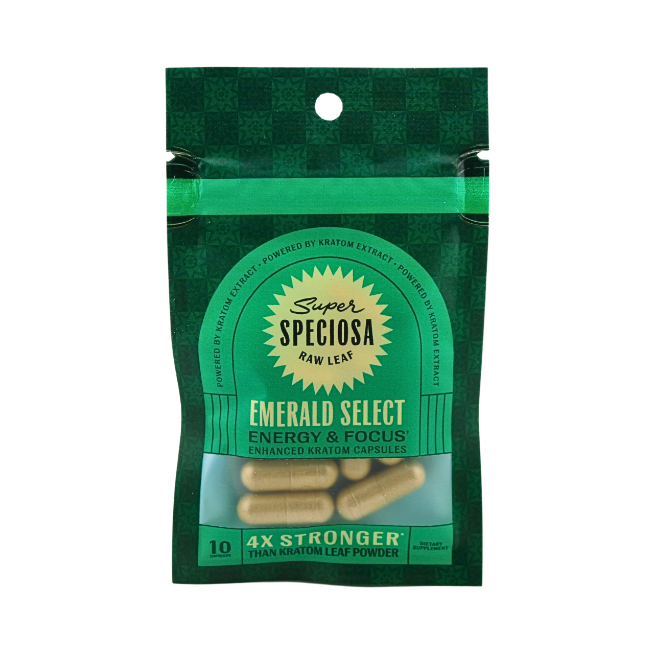 Super Speciosa Emerald Select Enhanced Kratom Capsules