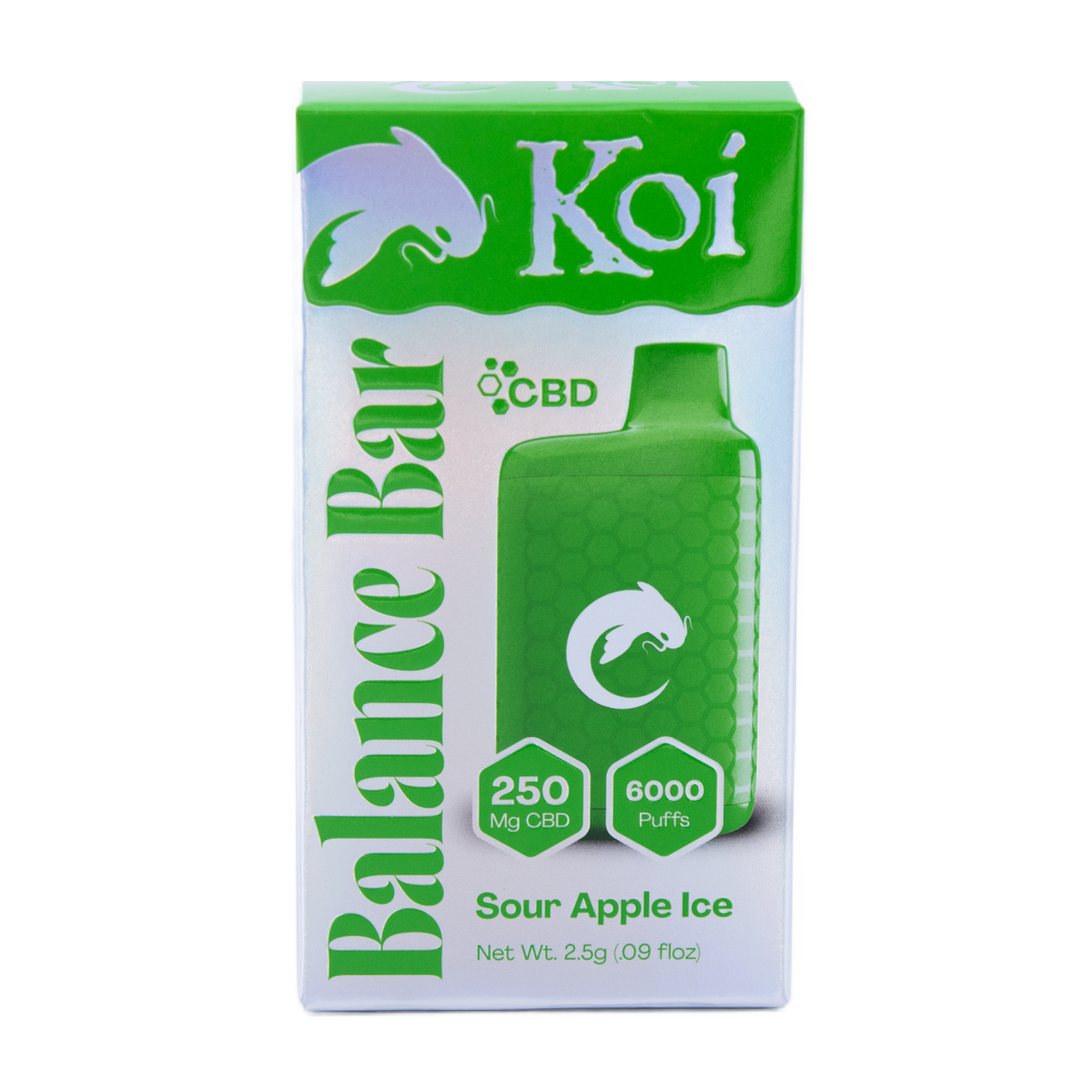 elf bar vape uk Koi CBD Balance Bar Disposable Vape 250mg 6000 puffs Sour Apple Ice main image 1