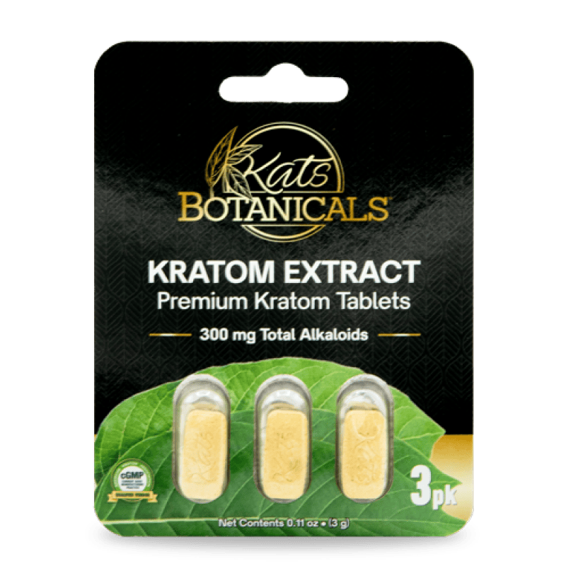 Kats Botanicals Premium Kratom Extract Tablets, 65% mitragynine, 3-count pack