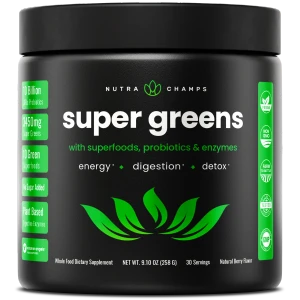 Nutra Champs | Super Greens Superfood Drink Mix Powder 30-Servings