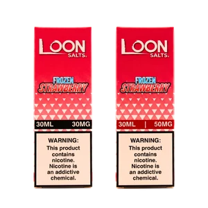 Loon Salts Frozen Strawberry nicotine salt e-liquid collection, 30mL bottles in 30mg and 50mg strengths—premium, high-quality nic salt lineup for sale, buy online, best Frozen Strawberry salt nic.