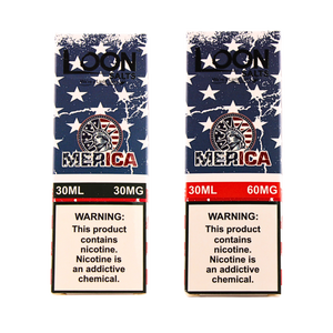 Loon Salt Nic eLiquids Merica 30mg and 50mg – Premium Salt Nicotine eJuice for Pod Systems – Blue Raspberry, Lemon, and Cherry Blend with Fast Shipping