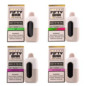 Thumbnail Image  White Series Fifty Bar V2 Version 2 5% 50mg nicotine 20,000puff Disposable Vape MADE IN USA