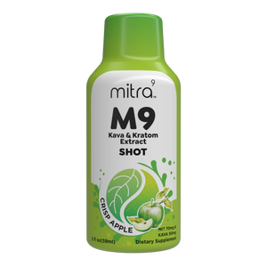 NEW Mitra9 M9 Kratom+Kava Extract Shots Crisp Apple high potency NOW available. Thumbnail Image front of bottle