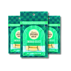 Super Speciosa Emerald Select enhanced green vein kratom capsules, 10ct