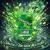 Dynamic commercial graphic for Eden's Applez Shrumfuzed Tabz legal mushroom blend, featuring tart green apples flying through a swirling liquid splash, reading Unlock a Tart Green Multiverse.