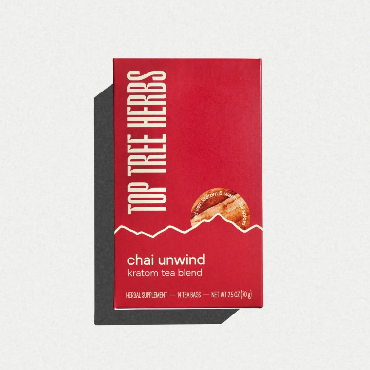 Top Tree Herbs • Chai Unwind Red Vein Kratom Tea - 14 Tea Bags