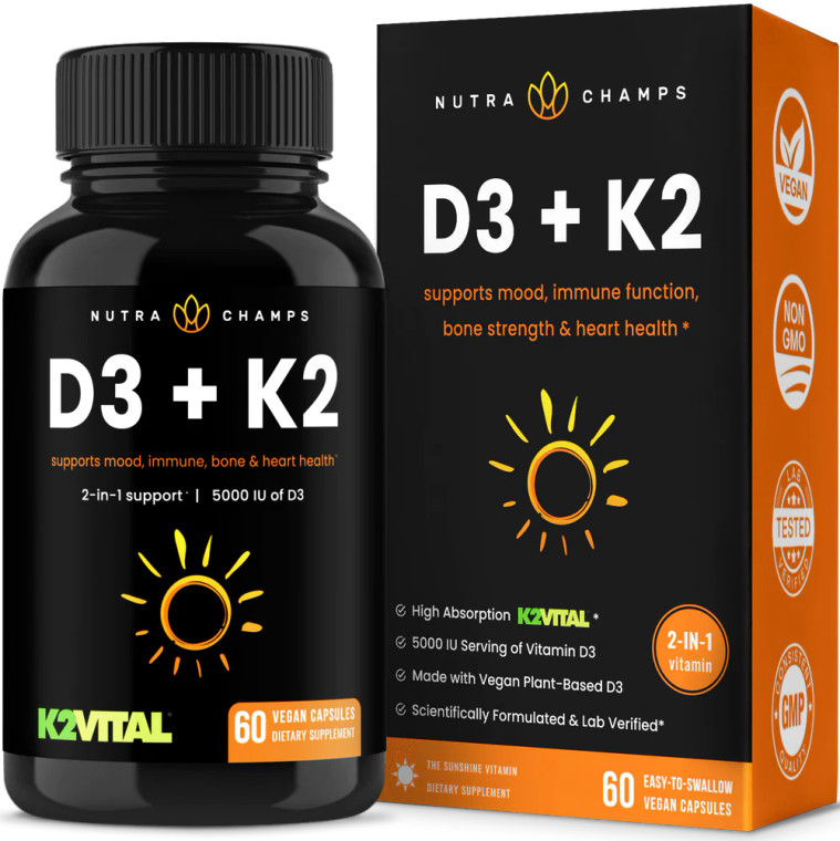 Nutra Champs | Vitamin D3+K2 Capsules