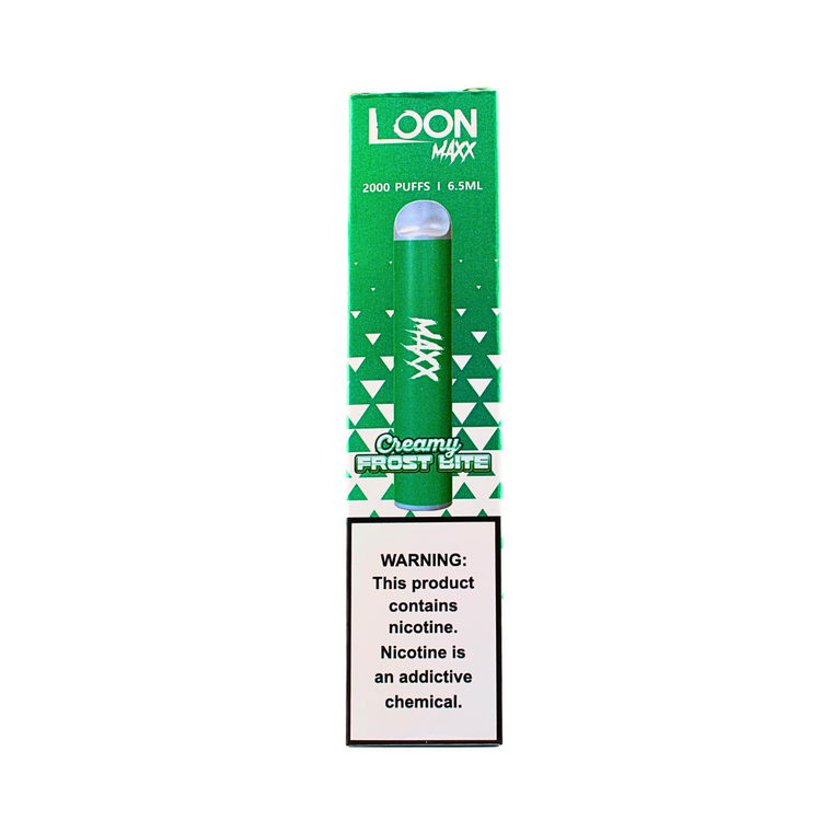 Loon Maxx 20mg Disposable Vape Creamy Frostbite Flavor – Minty and Smooth Finish
