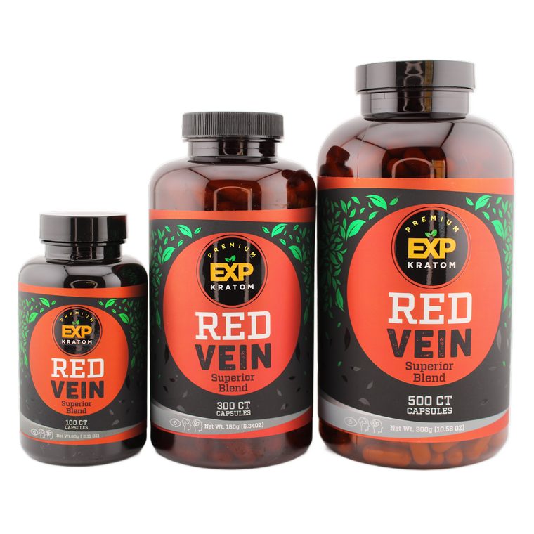 EXP Botanicals Premium Kratom | Red Vein Capsules Group