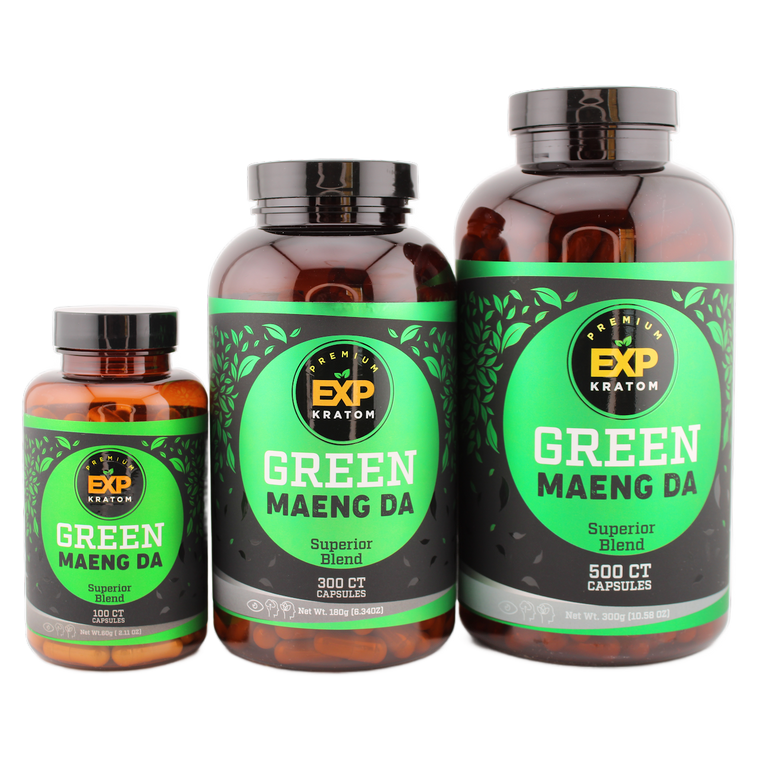 EXP Botanicals Premium Kratom | Green Vein Capsules Group
