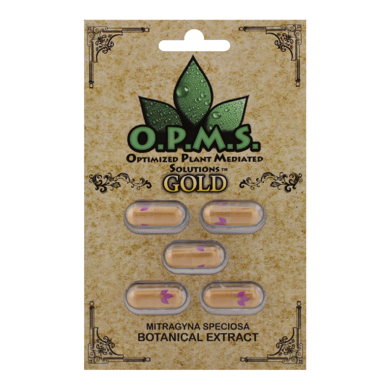 OPMS | Gold Kratom Extract Capsules Front Thumbnail