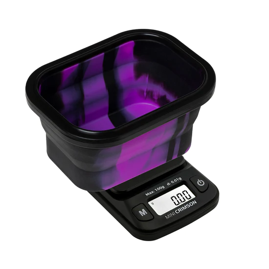 Truweigh | Mini Crimson | Scale + Silicon Bowl Purple Exploded