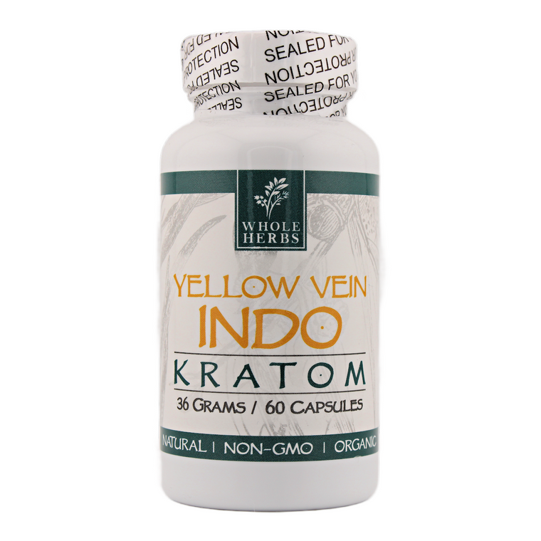 Whole Herbs Yellow Indo Kratom Capsules - 60ct