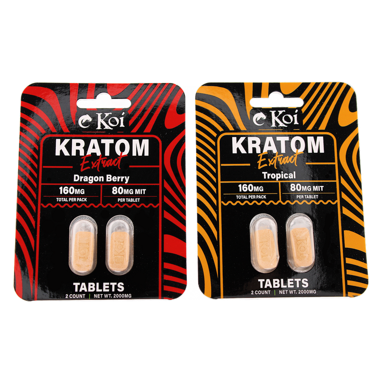 KOI Kratom Tablets 160mg MIT | 2ct pack Group Shot