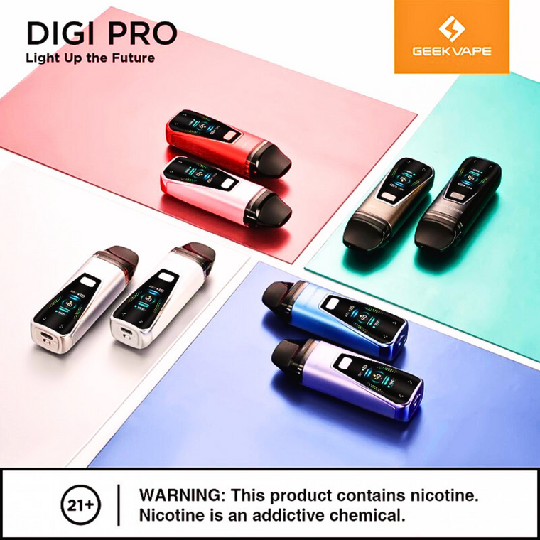 Promotional image for Geek Vape Digi Pro Pod Kit 40w pod system, highlighting style and performance. Available now with fast and discrete shipping.
