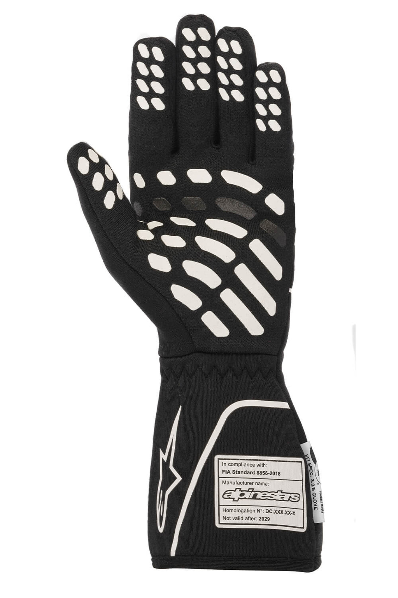 Tech-1 Race V2 Gloves Black White - Westwood Racing Supplies