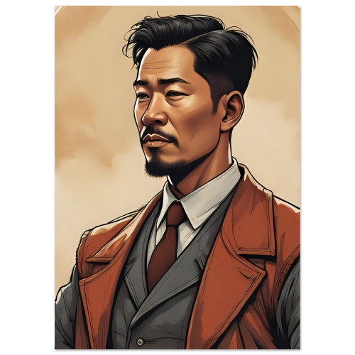 Asian Man, Concept Art, Fine Art Poster