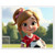 Pixar Girl Holding Soccer Ball Framed Poster - Durable Wooden Frame