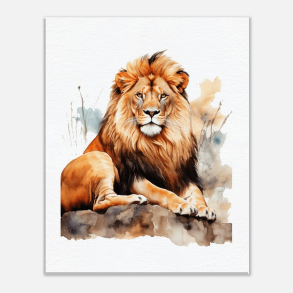 Watercolor Wildlife Lion Canvas Print – Nature-Inspired Art