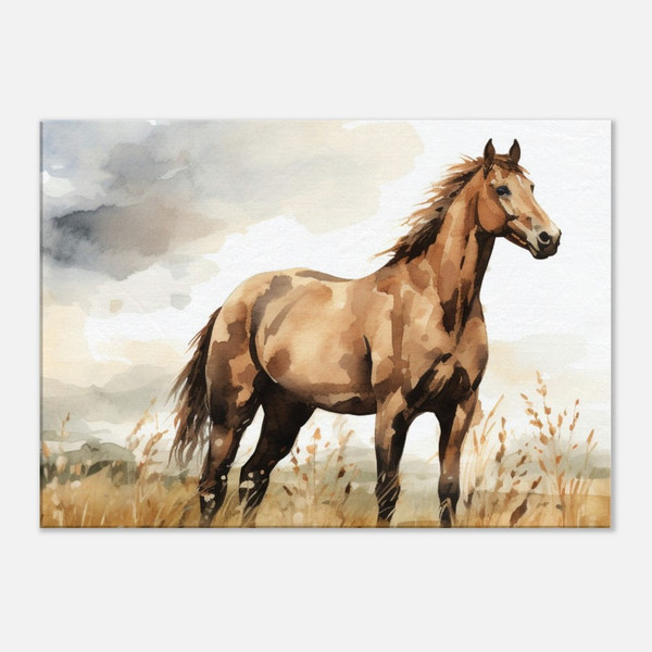 Farmhouse Canvas Print - Rustic Style Horse in Field