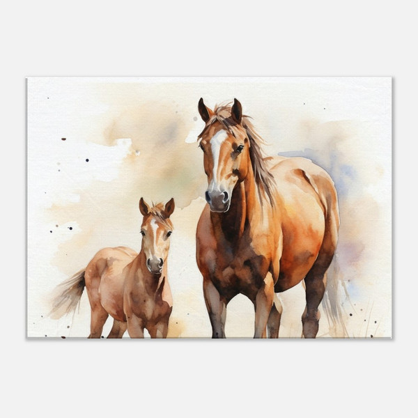 Farmhouse Style Horse & Foal Canvas Print - Wall Art